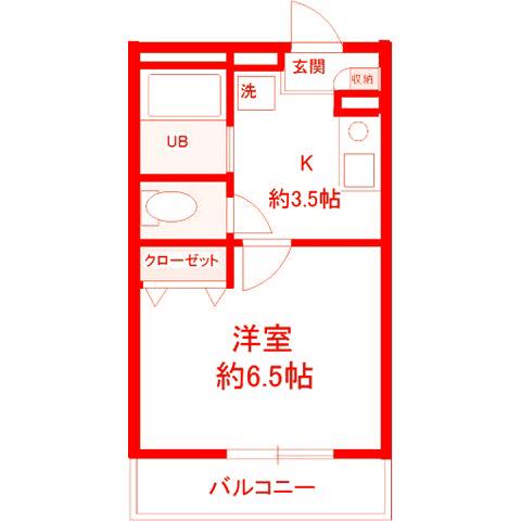 サザンフロント横浜伊勢町(1K/1階)の間取り写真