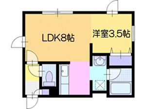 サンライトハウス(1LDK/1階)の間取り写真