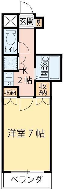 エトワール仙台第一(1K/4階)の間取り写真