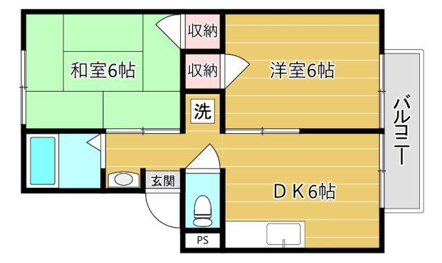 エクセルハイツ(2DK/2階)の間取り写真