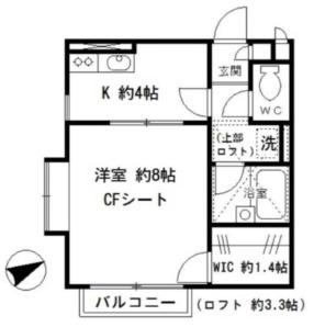 フローラ トミタ(1K/2階)の間取り写真
