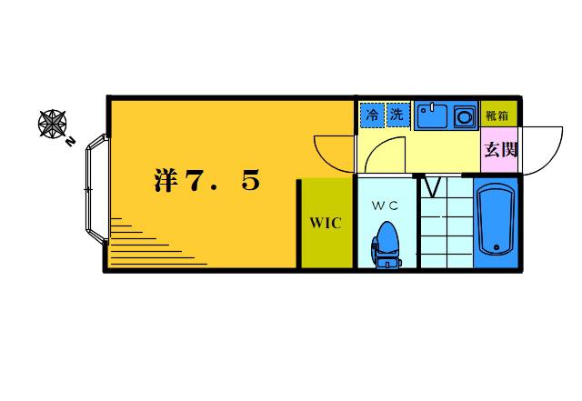 中西ハウス(1K/1階)の間取り写真