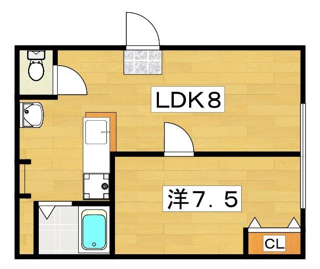 池田グランドコーポ(1LDK/1階)の間取り写真