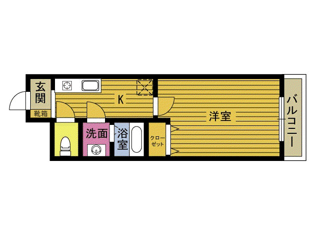 丸山ハイツ(1K/2階)の間取り写真