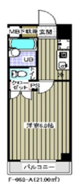 レジディア木場(1K/2階)の間取り写真