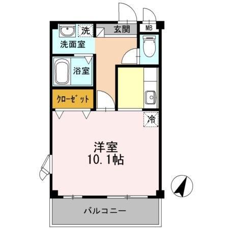 オルテンシア(ワンルーム/3階)の間取り写真