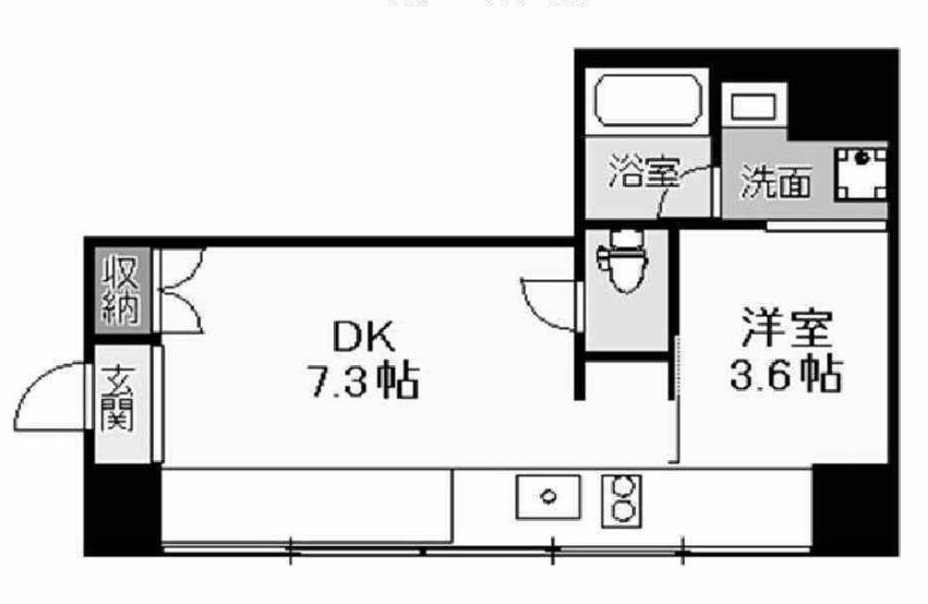北浜コンソール(1DK/4階)の間取り写真