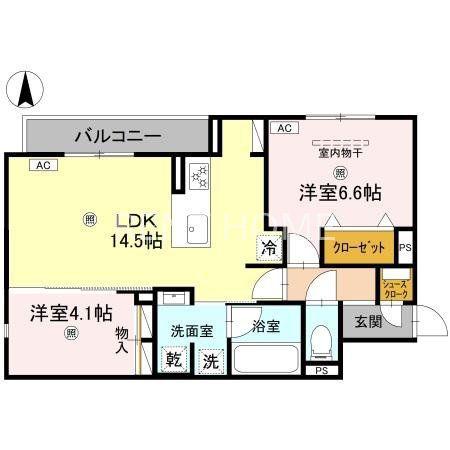 CLASHIST加美東(2LDK/3階)の間取り写真