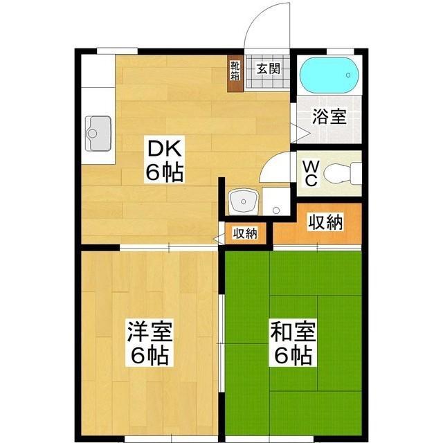 山口ハイツ(2DK/1階)の間取り写真