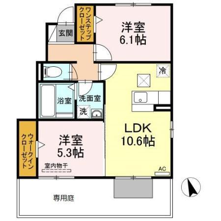 ハルトリーゲル・アネックス(2LDK/1階)の間取り写真