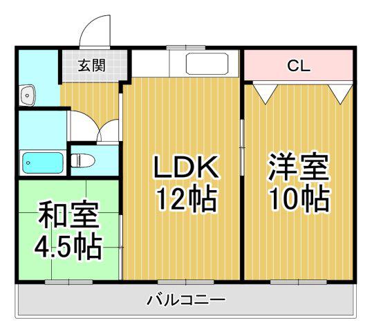 リバティハイツ(2LDK/3階)の間取り写真
