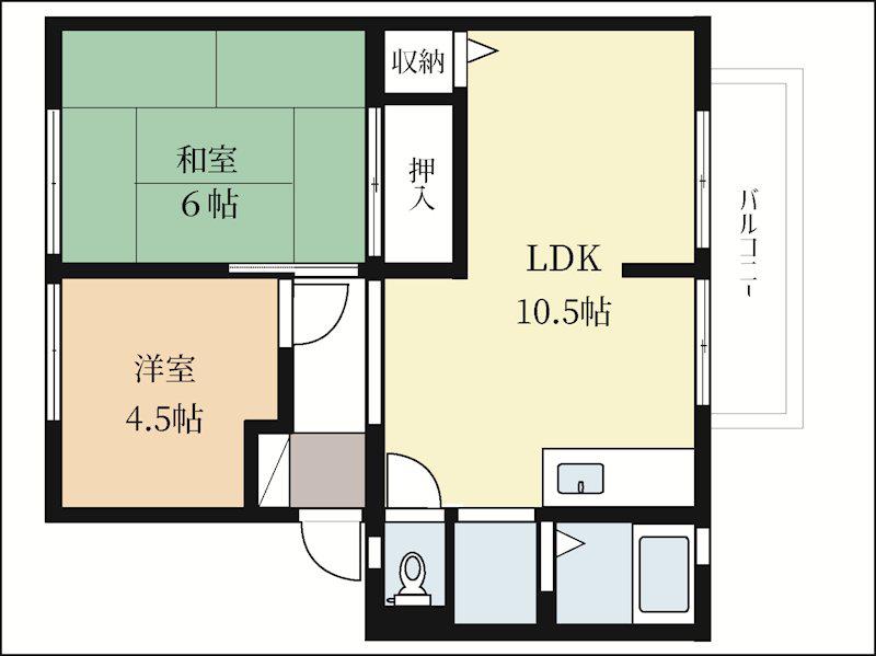 プレミールB(2LDK/2階)の間取り写真