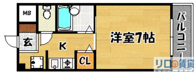 第15東昌ハイツ(1K/3階)の間取り写真
