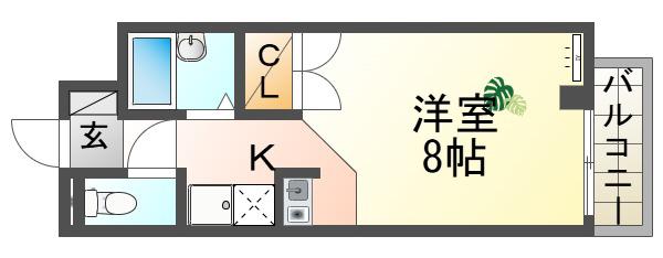 ソレイユ南武庫之荘(ワンルーム/4階)の間取り写真