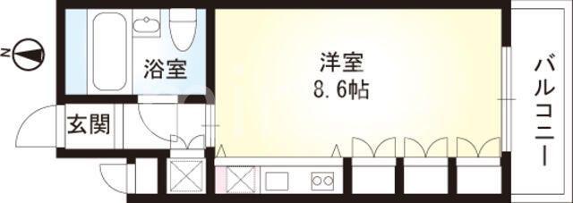 NEST(ワンルーム/1階)の間取り写真