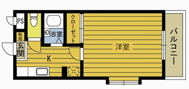 城原ハイツ(1K/2階)の間取り写真
