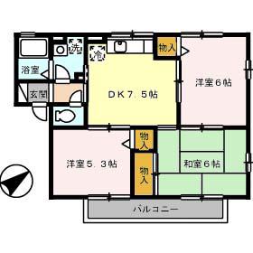 マ・メゾンB(3DK/2階)の間取り写真