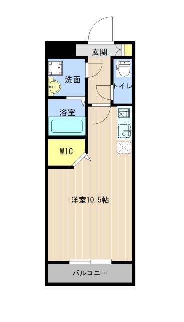SQUARE新町(ワンルーム/1階)の間取り写真