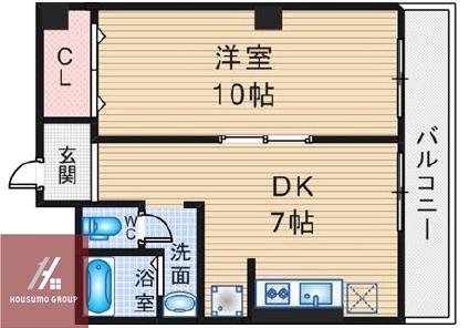 フェザー 豊中マンション(1DK/4階)の間取り写真