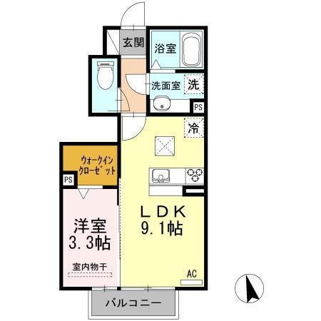 ドミール(1LDK/1階)の間取り写真