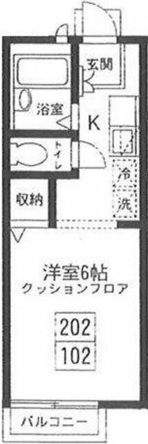 ハイツかたばみ(1K/2階)の間取り写真