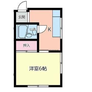 向陽ハイツ青山(1K/1階)の間取り写真