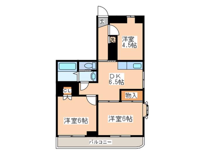 サンフラワー池上(3DK/3階)の間取り写真