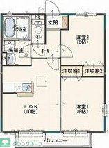 カモミールA(2LDK/2階)の間取り写真