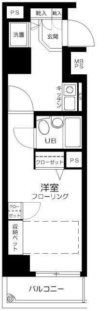 東建シティハイツ上野(1K/4階)の間取り写真