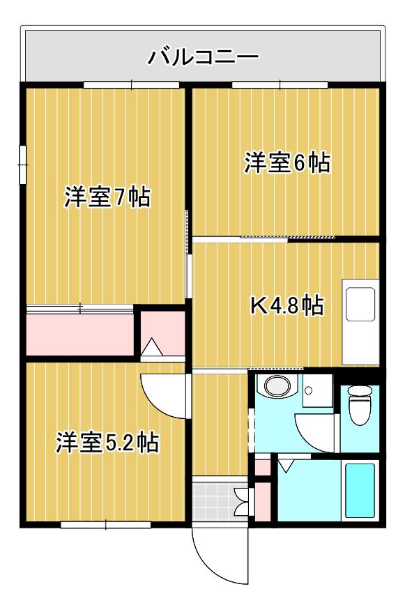 エンゼル ハイムA(3K/2階)の間取り写真