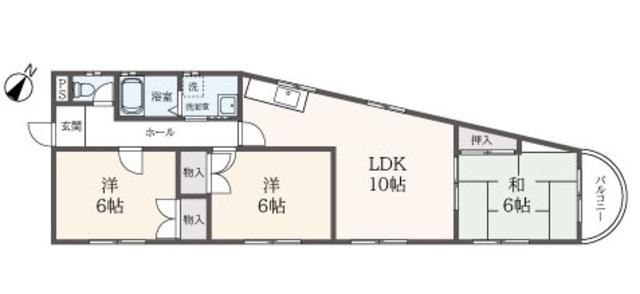 コンホール瀬谷(3LDK/2階)の間取り写真