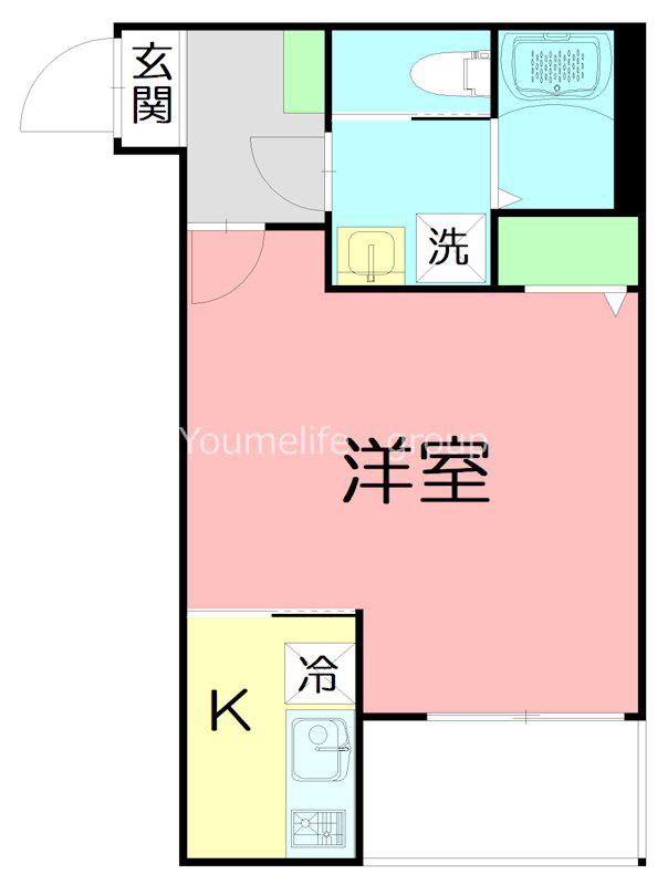座間市入谷東4丁目(1K/3階)の間取り写真