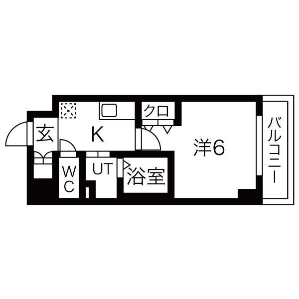 オズレジデンス今里ノース(1K/8階)の間取り写真