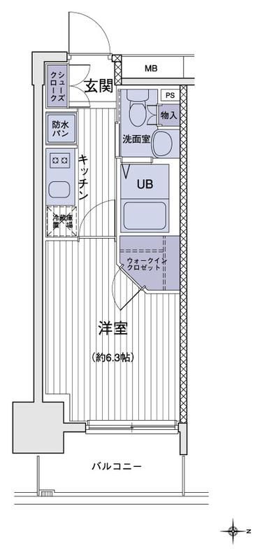 エスティメゾン大島(1K/4階)の間取り写真