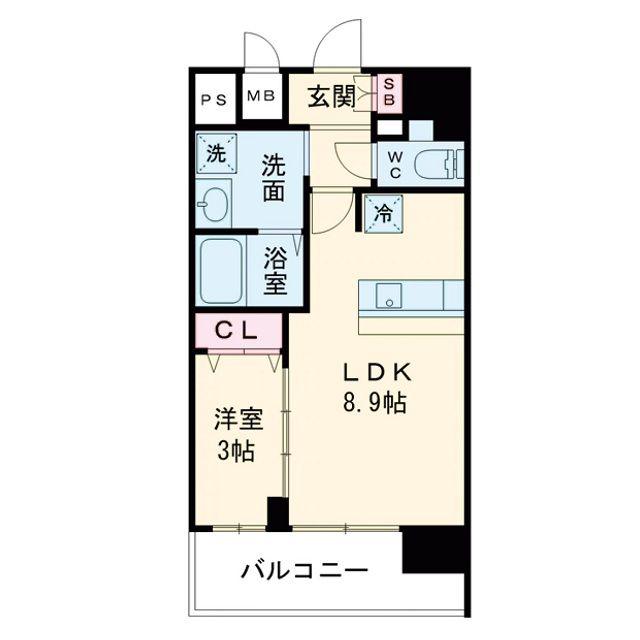 プレリス阿波座BLOOM(1LDK/11階)の間取り写真