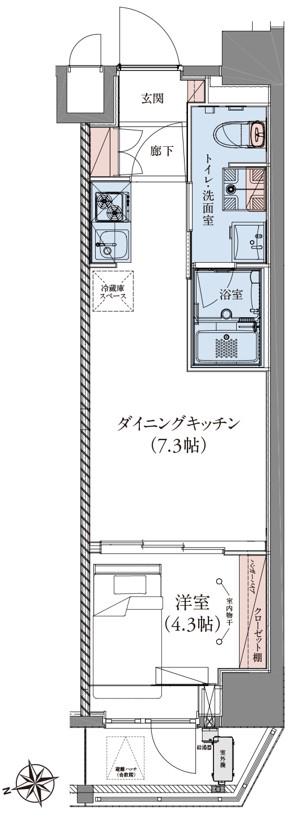 CREATIF蔵前(1DK/5階)の間取り写真