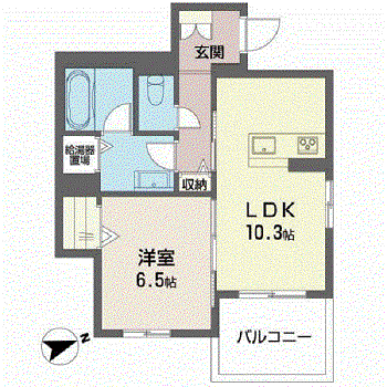 ハイドランジア(1LDK/1階)の間取り写真