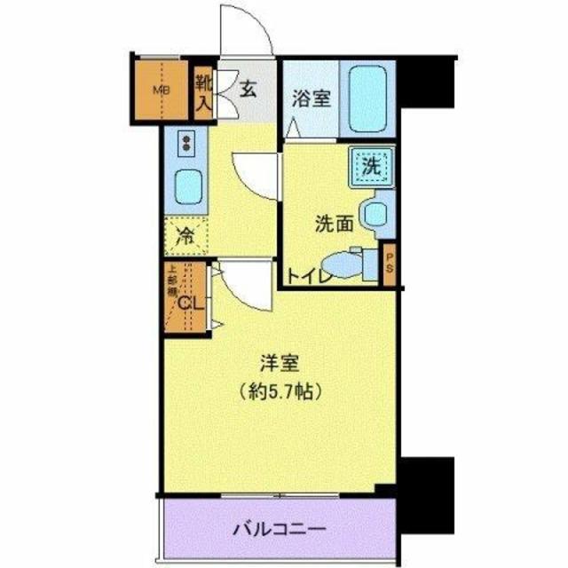 CREVISTA大井町(1K/4階)の間取り写真