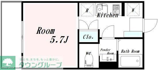 ルーナクレシェンテ新丸子(ワンルーム/2階)の間取り写真