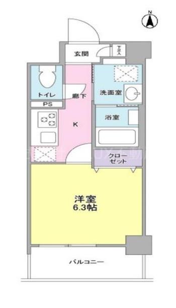 LAXE 京急蒲田(1K/3階)の間取り写真
