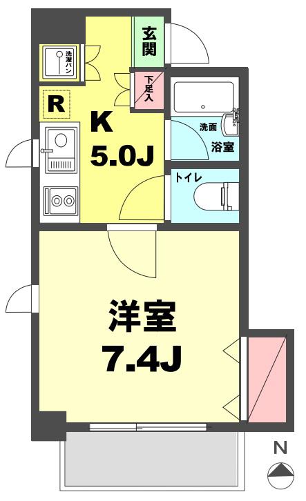 月村マンションNO25(1K/2階)の間取り写真