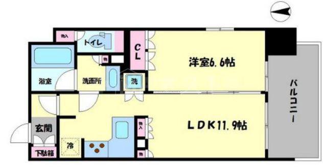 リーガル南堀江(1LDK/7階)の間取り写真