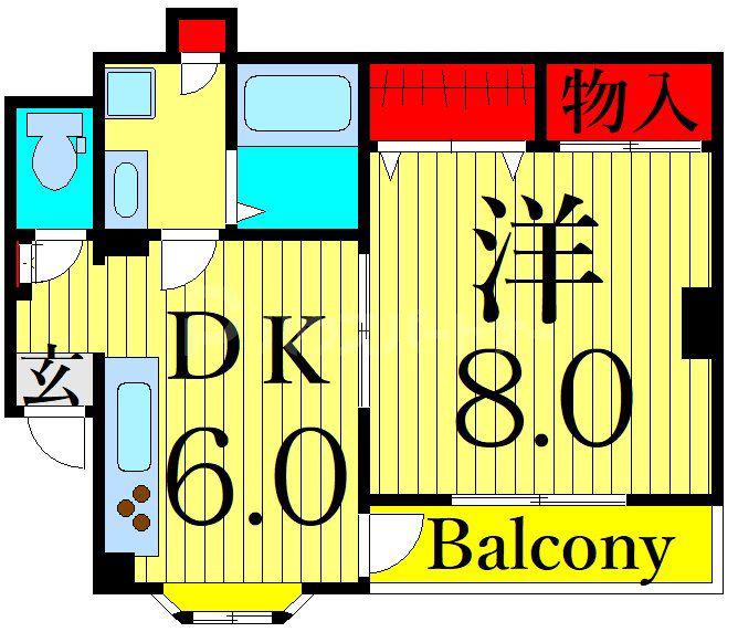 エスポワール堀切(1DK/3階)の間取り写真