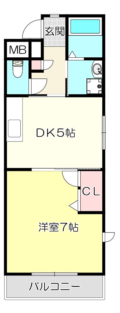 メゾンれもんの木(1DK/2階)の間取り写真