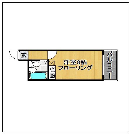 大濠パフォーマンス(ワンルーム/2階)の間取り写真
