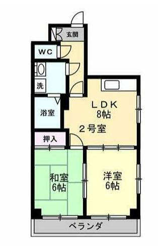 AIR・DE・東戸塚(2LDK/4階)の間取り写真