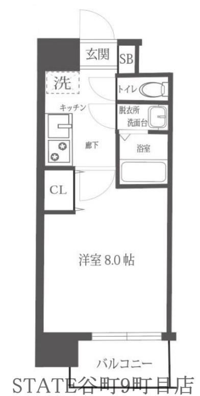 MV.IMP大阪鶴橋(1K/6階)の間取り写真
