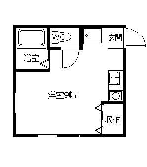 メゾンドセリバテールII(ワンルーム/1階)の間取り写真