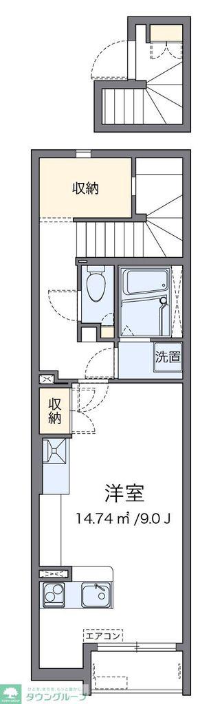 ミランダファルコナーII(ワンルーム/2階)の間取り写真