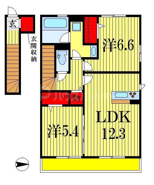 サザンレジデンス(2LDK/2階)の間取り写真